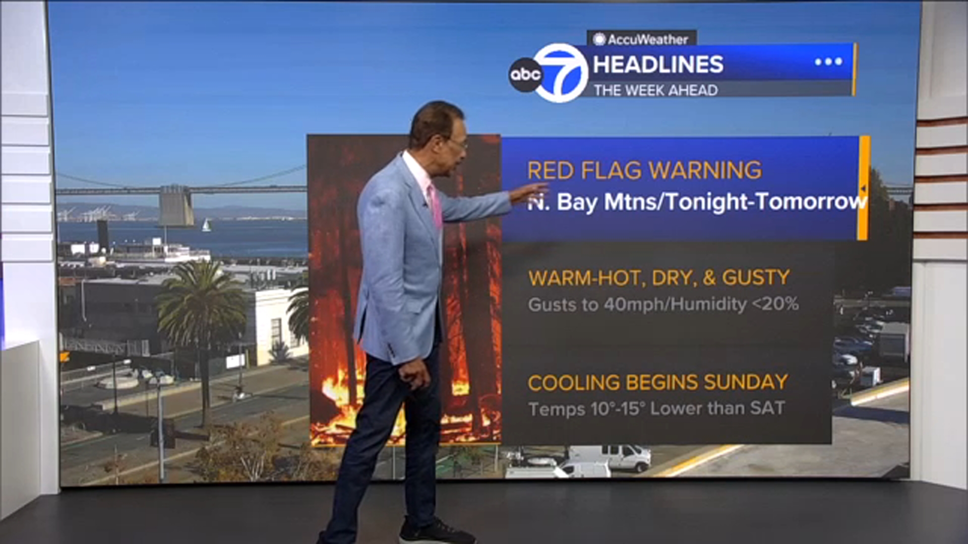 AccuWeather Forecast: Wind gusts, low humidity trigger high fire danger in Bay Area
— ABC 7 Bay Area
